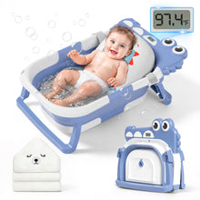 Load image into Gallery viewer, MOREFEEL Collapsible Baby Bathtub with Thermometer,0-36 Months