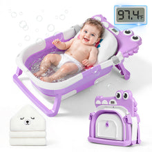 Load image into Gallery viewer, MOREFEEL Collapsible Baby Bathtub with Thermometer,0-36 Months
