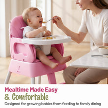 Load image into Gallery viewer, Dageely 5-in-1 Baby High Chair, Portable Foldable High Chair, Convertible Infant Booster Seat and Dining Chair for Babies and Toddlers, 6-36 Months