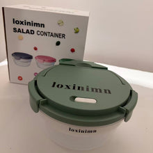Load image into Gallery viewer, Loxinimn Salad Container for Lunch 58oz, Bento Box Adult with 4 Compartments, Leakproof Large BPA-Free Bento Bowl with Lid for Adults - with Ice Pack &amp; Dressing Cup for Meal Prep, Work, School
