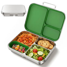 Load image into Gallery viewer, Pawtong Stainless Steel Bento Box for Kids , 3 Compartments Lunch Box with Removable Silicone Container, Reusable Metal Lunch Container for School, Work and Travel