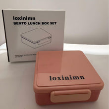 Load image into Gallery viewer, Loxinimn Bento Lunch Box for Kids with 9oz Thermo, Leak-proof Lunch Containers with 3 Compartments,Kids-friendly Size,Durable/Dishwasher Safe Lunch Box for School Outdoors-Pink
