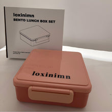 Load image into Gallery viewer, Loxinimn Bento Lunch Box for Kids with 9oz Thermo, Leak-proof Lunch Containers with 3 Compartments,Kids-friendly Size,Durable/Dishwasher Safe Lunch Box for School Outdoors-Pink

