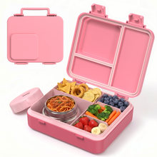 Load image into Gallery viewer, Bento Lunch Box for Kids with 9oz Insulated Food Jar, 5-Compartment Leak-Proof Lunch Container for Girls Boys, BPA/BPS-Free, Dishwasher Safe