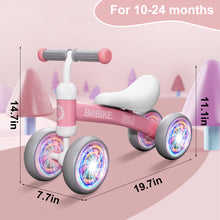 Load image into Gallery viewer, GOBOKLE Baby Balance Bike, 4-Wheel No-Pedal Bicycle for Toddlers 12-36 Months, Boys &amp; Girls First Birthday Gift