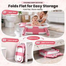 Load image into Gallery viewer, MOREFEEL Collapsible Baby Bathtub with Thermometer,0-36 Months