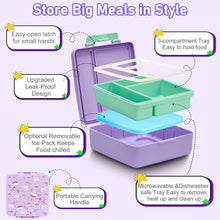 Load image into Gallery viewer, Bento Lunch Box for Kids with 17oz Soup Thermo,Insulated Tumbler Water Bottle and Insulated Lunch Bag,Leak-Proof 3 Compartment Lunch Food Container with Ice Pack for Kids to School