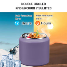 Load image into Gallery viewer, Bosedsang 26oz Soup Thermo for Hot Food Kids with Buckle Lid Insulated Vacuum Food Jar Wide Mouth Leakproof Stainless Steel Lunch Container (Purple)