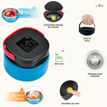Load image into Gallery viewer, Pawtong Kids Bento Lunch Box with Thermo 9oz Food Jar, Bento Box for Kids with Folding Spoon, Removable Divider &amp; Sauce Cup, Bpa-Free Realistic Shape for School, Travel