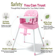 Load image into Gallery viewer, Dageely 5-in-1 Baby High Chair, Portable Foldable High Chair, Convertible Infant Booster Seat and Dining Chair for Babies and Toddlers, 6-36 Months