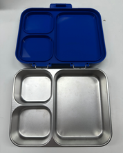 Load image into Gallery viewer, Stainless Steel Bento Lunch Box: 4-Compartment Leak-Proof Lunch Container for Kids &amp; Adults, BPA/BPS-Free 304 Metal Food Box, Dishwasher Safe, Clear Tritan Lid, 4 Cups (Not Insulated)
