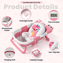 Load image into Gallery viewer, MOREFEEL Collapsible Baby Bathtub with Thermometer,0-36 Months