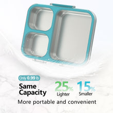 Load image into Gallery viewer, Stainless Steel Bento Lunch Box: 4-Compartment Leak-Proof Lunch Container for Kids &amp; Adults, BPA/BPS-Free 304 Metal Food Box, Dishwasher Safe, Clear Tritan Lid, 4 Cups (Not Insulated)