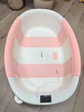 Load image into Gallery viewer, Orktots Collapsible Baby Bathtub for Newborn to Toddler 0-36 Months,Spacious Foldable Infant Bath Tub with Thermometer,Cushion &amp; Drain Hole,Portable Travel Tub, Baby Shower Gift Pink