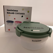 Load image into Gallery viewer, Loxinimn Salad Container for Lunch 58oz, Bento Box Adult with 4 Compartments, Leakproof Large BPA-Free Bento Bowl with Lid for Adults - with Ice Pack &amp; Dressing Cup for Meal Prep, Work, School
