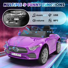 Load image into Gallery viewer, GOBOKLE 12V Kids Ride-On Car, Battery Powered Electric Vehicle, 2.4G Parent Remote Control, Double Door Design, Safety Belt &amp; LED Lights