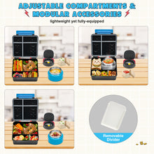 Load image into Gallery viewer, Pawtong Kids Bento Lunch Box with Thermo 9oz Food Jar, Bento Box for Kids with Folding Spoon, Removable Divider &amp; Sauce Cup, Bpa-Free Realistic Shape for School, Travel