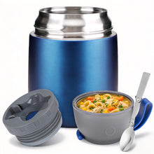 Load image into Gallery viewer, JSLOVE 17 oz Vacuum Insulated Steel Food Jar with Spoon, Leakproof Soup Thermo for Hot &amp; Cold Food, Thermal Lunch Container Bento Box for Adults &amp; Kids, School, Office &amp; Travel