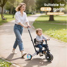 Load image into Gallery viewer, GOBOKLE 5-in-1 Tricycle for Toddlers 1-3, Kids Balance Bike with Light Up Wheels, 135° Rotatable Push Handle, Adjustable Seat &amp; Handlebar, Foldable Ride On Toy Gift &amp; Toys for Boy &amp; Girl