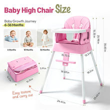 Load image into Gallery viewer, Dageely 5-in-1 Baby High Chair, Portable Foldable High Chair, Convertible Infant Booster Seat and Dining Chair for Babies and Toddlers, 6-36 Months