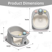 Load image into Gallery viewer, Baby Bath Seat for Babies 6 Months &amp; up with Thermometer, Non-Slip Toddler Bath Seats for Sitting Up, Safe Infant &amp; Newborn Bathtub Chair with 4 Suction Cups, Soft Cushion &amp; Temperature Display, Gray