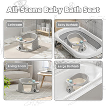 Load image into Gallery viewer, Baby Bath Seat for Babies 6 Months &amp; up with Thermometer, Non-Slip Toddler Bath Seats for Sitting Up, Safe Infant &amp; Newborn Bathtub Chair with 4 Suction Cups, Soft Cushion &amp; Temperature Display, Gray